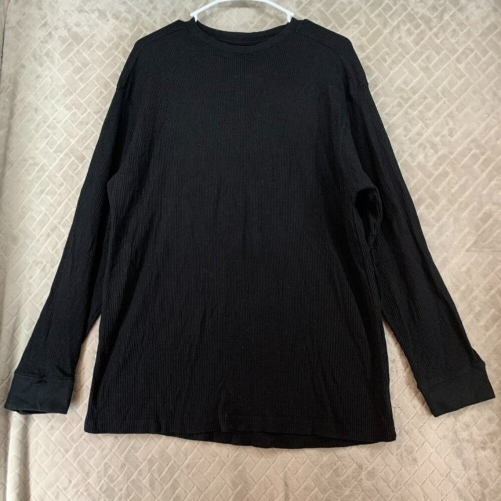 Zig Zag Shirt Womens 3XL Black Thermal Long Sleeve Classic Boxy Fit Base Layer